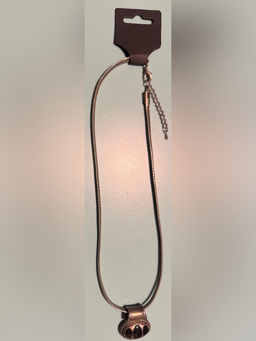 Elegant Silver Snake Chain Necklace with Black & Silver Pendant